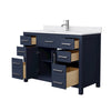 Custom image for Dark Blue with Brushed Nickel Trim / White Cultured Marble / No Mirror