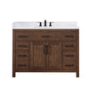 Custom image for Dark Walnut with Matte Black Trim / White Cultured Marble / No Mirror