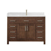 Custom image for Dark Walnut with Brushed Nickel Trim / Giotto Quartz / No Mirror