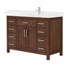 Custom image for Dark Walnut with Brushed Nickel Trim / White Cultured Marble / No Mirror