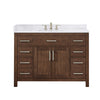 Custom image for Dark Walnut with Brushed Nickel Trim / White Cultured Marble / No Mirror