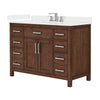 Custom image for Dark Walnut with Brushed Nickel Trim / White Cultured Marble / No Mirror