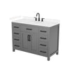 Custom image for Dark Gray with Matte Black Trim / Carrara Cultured Marble / No Mirror