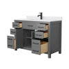 Custom image for Dark Gray with Matte Black Trim / White Cultured Marble / No Mirror
