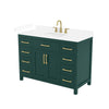 Custom image for Green with Brushed Gold Trim / White Cultured Marble / No Mirror