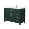 Custom image for Green with Brushed Gold Trim / White Quartz / No Mirror