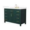 Custom image for Green with Brushed Gold Trim / White Quartz / No Mirror