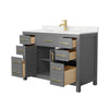 Custom image for Dark Gray with Brushed Gold Trim / Carrara Cultured Marble / No Mirror