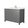 Custom image for Dark Gray with Brushed Gold Trim / Carrara Cultured Marble / No Mirror