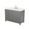 Custom image for Dark Gray with Brushed Gold Trim / Carrara Cultured Marble / No Mirror