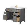 Custom image for Dark Gray with Brushed Gold Trim / White Cultured Marble / No Mirror