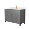 Custom image for Dark Gray with Brushed Gold Trim / White Cultured Marble / No Mirror