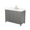 Custom image for Dark Gray with Brushed Gold Trim / White Cultured Marble / No Mirror