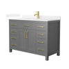 Custom image for Dark Gray with Brushed Gold Trim / White Quartz / No Mirror