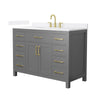 Custom image for Dark Gray with Brushed Gold Trim / White Quartz / No Mirror