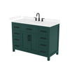 Custom image for Green with Matte Black Trim / Carrara Cultured Marble / No Mirror