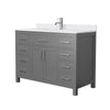 Custom image for Dark Gray with Brushed Nickel Trim / White Cultured Marble / No Mirror