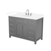 Custom image for Dark Gray with Brushed Nickel Trim / White Cultured Marble / No Mirror