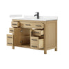 Custom image for Whitewashed Oak with Matte Black Trim / Carrara Cultured Marble / No Mirror