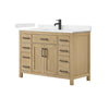 Custom image for Whitewashed Oak with Matte Black Trim / Carrara Cultured Marble / No Mirror