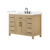 Custom image for Whitewashed Oak with Matte Black Trim / Carrara Cultured Marble / No Mirror