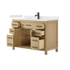 Custom image for Whitewashed Oak with Matte Black Trim / White Cultured Marble / No Mirror