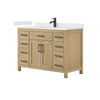 Custom image for Whitewashed Oak with Matte Black Trim / White Cultured Marble / No Mirror