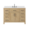 Custom image for Whitewashed Oak with Matte Black Trim / White Cultured Marble / No Mirror