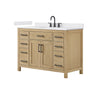 Custom image for Whitewashed Oak with Matte Black Trim / White Cultured Marble / No Mirror