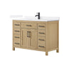 Custom image for Whitewashed Oak with Matte Black Trim / White Quartz / No Mirror