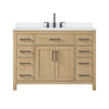 Custom image for Whitewashed Oak with Matte Black Trim / White Quartz / No Mirror