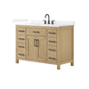 Custom image for Whitewashed Oak with Matte Black Trim / White Quartz / No Mirror