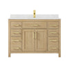 Custom image for Whitewashed Oak with Brushed Gold Trim / Carrara Cultured Marble / No Mirror