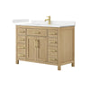 Custom image for Whitewashed Oak with Brushed Gold Trim / Carrara Cultured Marble / No Mirror