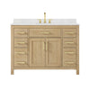 Custom image for Whitewashed Oak with Brushed Gold Trim / Carrara Cultured Marble / No Mirror