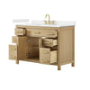 Custom image for Whitewashed Oak with Brushed Gold Trim / Carrara Cultured Marble / No Mirror