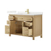 Custom image for Whitewashed Oak with Brushed Gold Trim / Giotto Quartz / No Mirror