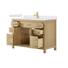 Custom image for Whitewashed Oak with Brushed Gold Trim / White Cultured Marble / No Mirror