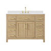 Custom image for Whitewashed Oak with Brushed Gold Trim / White Cultured Marble / No Mirror