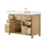 Custom image for Whitewashed Oak with Brushed Gold Trim / White Cultured Marble / No Mirror