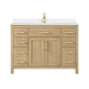 Custom image for Whitewashed Oak with Brushed Gold Trim / White Quartz / No Mirror