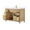 Custom image for Whitewashed Oak with Brushed Gold Trim / White Quartz / No Mirror