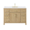 Custom image for Whitewashed Oak with Brushed Gold Trim / White Quartz / No Mirror