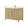 Custom image for Whitewashed Oak with Brushed Nickel Trim / Carrara Cultured Marble / No Mirror