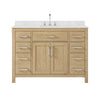 Custom image for Whitewashed Oak with Brushed Nickel Trim / Carrara Cultured Marble / No Mirror