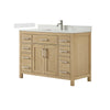 Custom image for Whitewashed Oak with Brushed Nickel Trim / White Cultured Marble / No Mirror