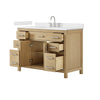 Custom image for Whitewashed Oak with Brushed Nickel Trim / White Cultured Marble / No Mirror