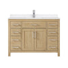 Custom image for Whitewashed Oak with Brushed Nickel Trim / White Quartz / No Mirror