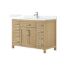 Custom image for Whitewashed Oak with Brushed Nickel Trim / White Quartz / No Mirror
