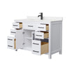 Custom image for White with Matte Black Trim / Carrara Cultured Marble / No Mirror